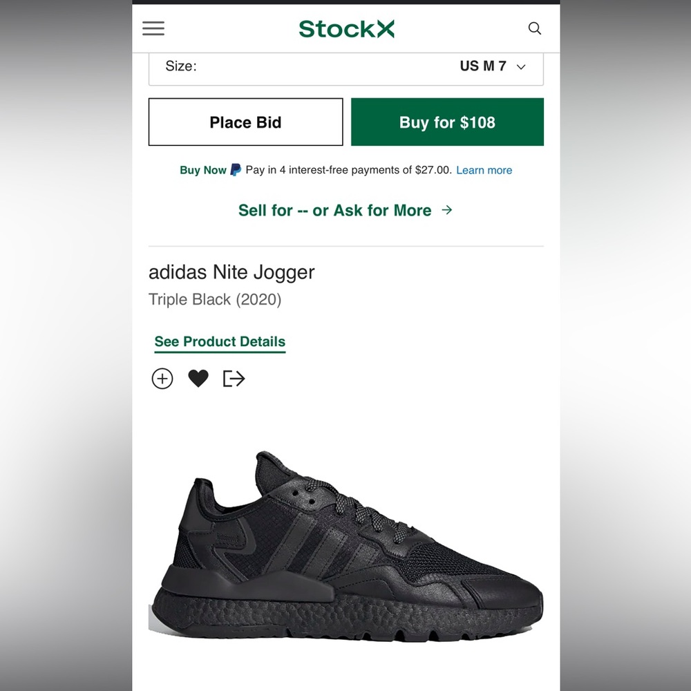 Adidas Nite Jogger triple black